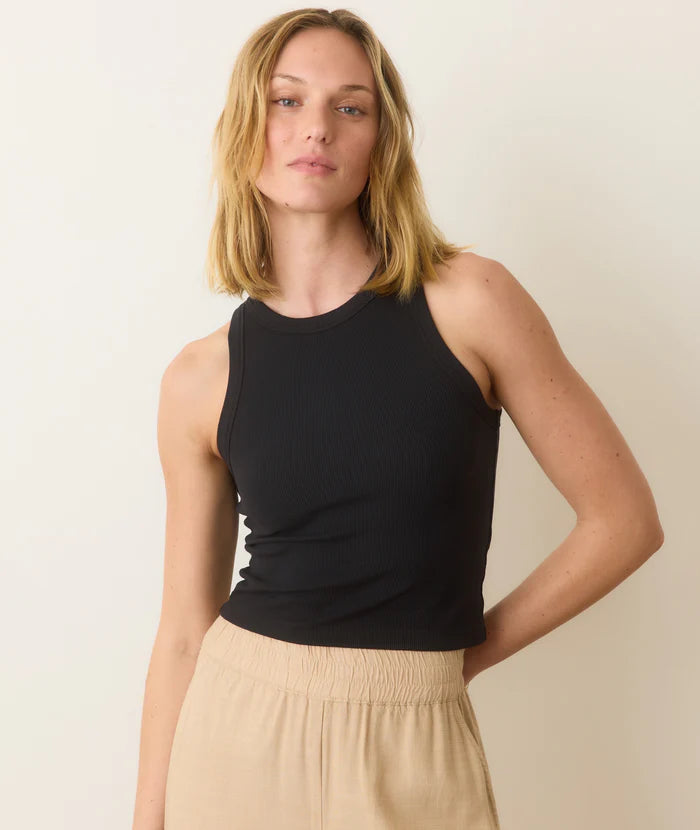 Lexi Rib Sun-In High Neck Crop Tank