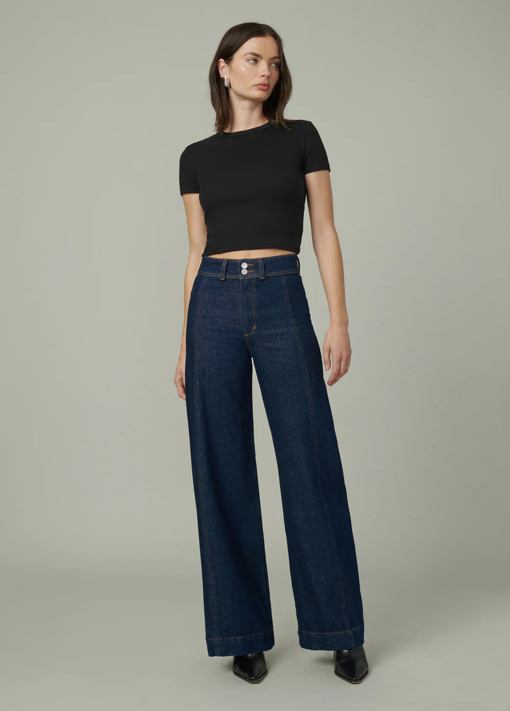 The Seamed Denim Trouser
