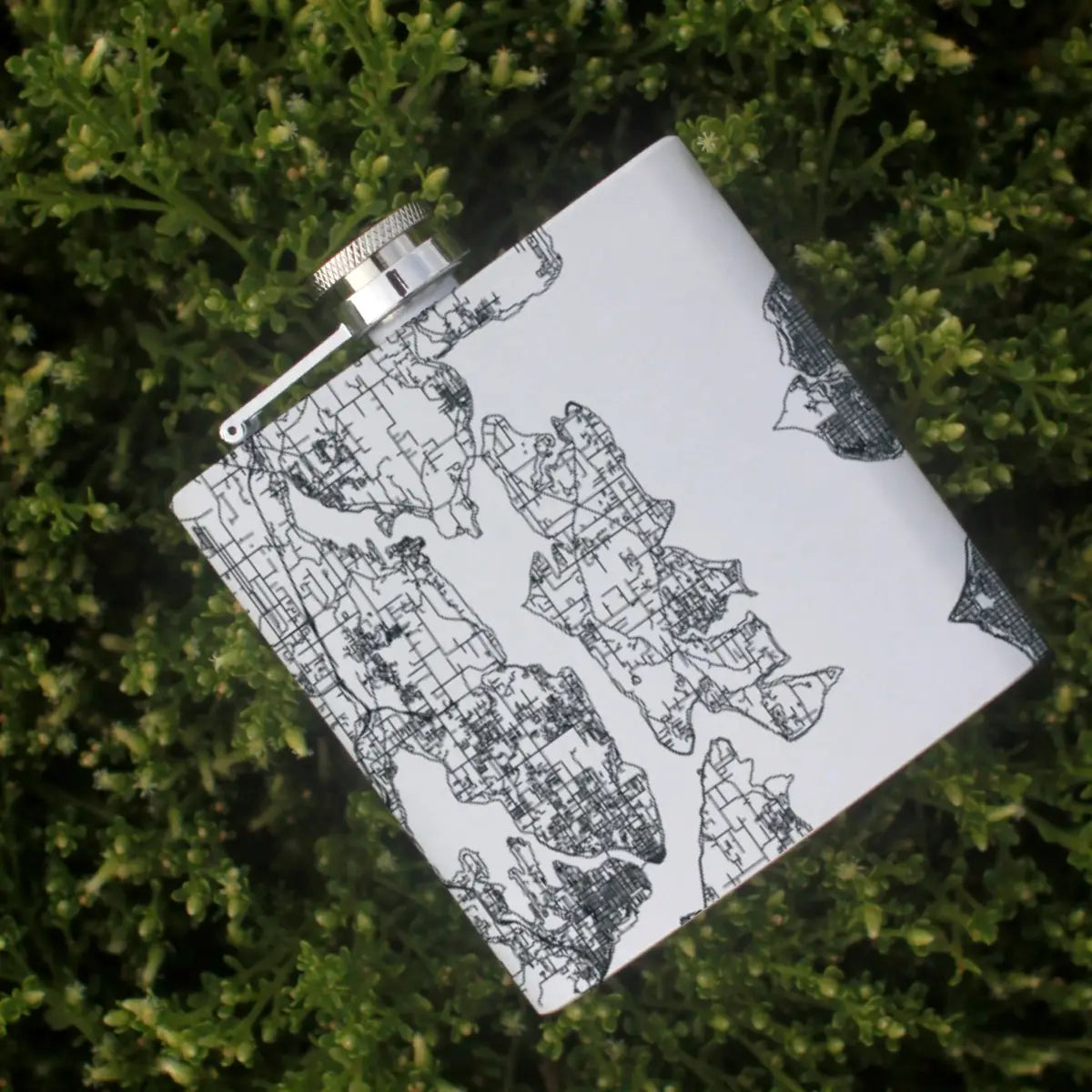 Bainbridge Map Hip Flask