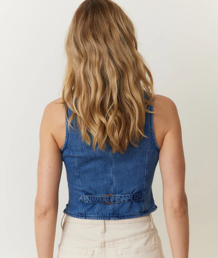 Daisy Denim Vest Medium Wash