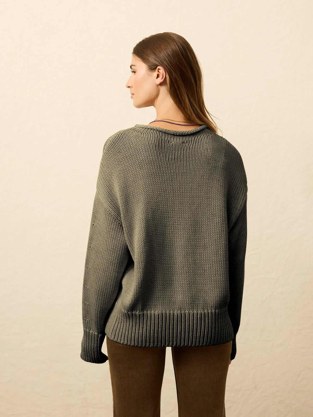Sunwashed Cotton Roll Neck Sweater
