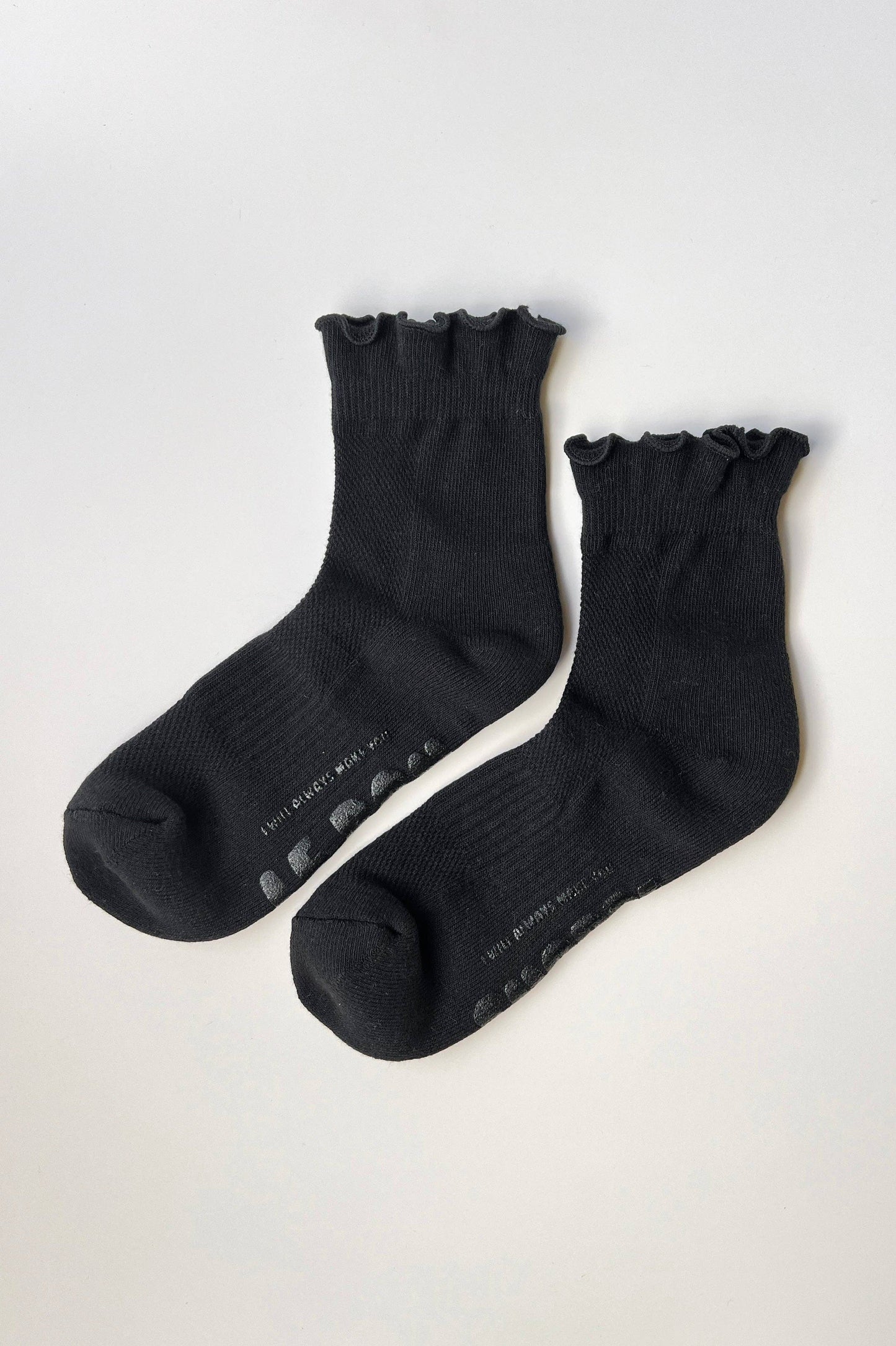 Ruffled Hugger Crew Socks  (Wholesale): BANANA CREAM / RED