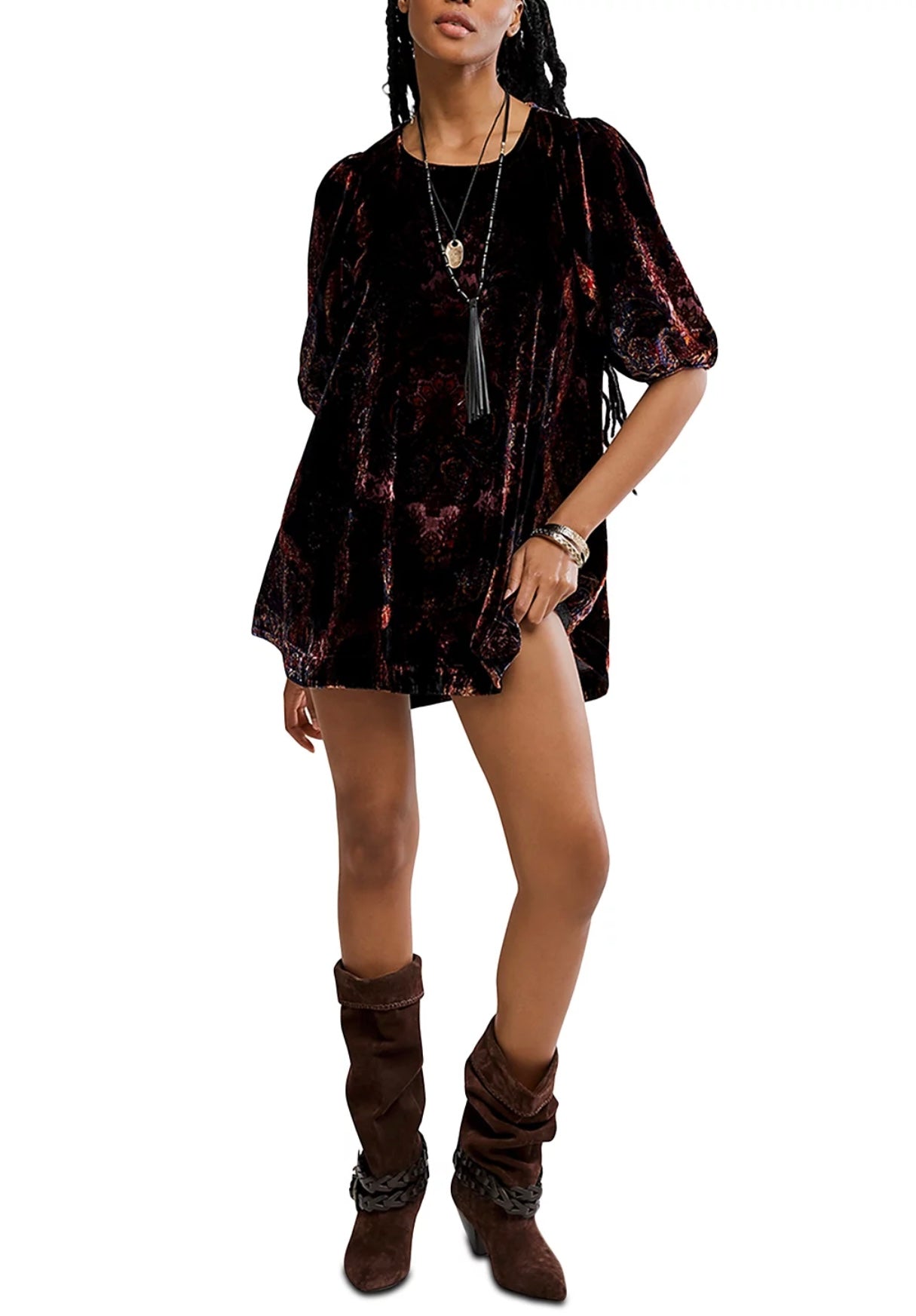 Maye Printed Velvet Tunic
