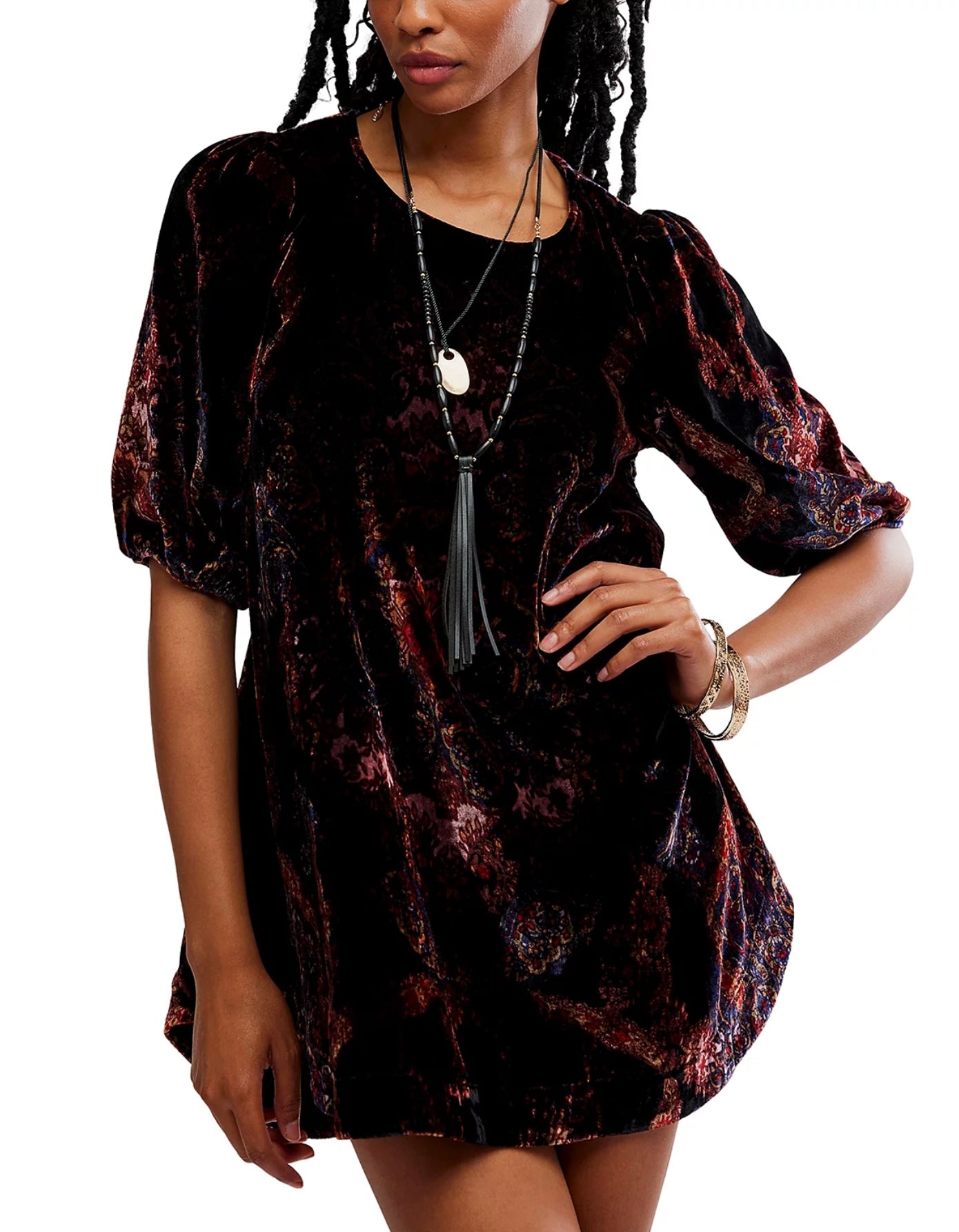 Maye Printed Velvet Tunic