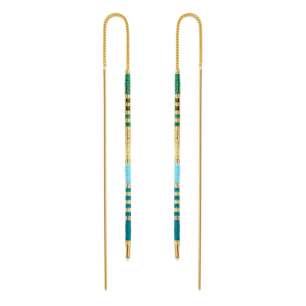 Miyuki Seed Bead Threader Earrings