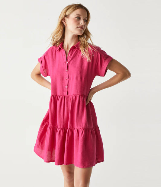Greta Tiered Linen Dress