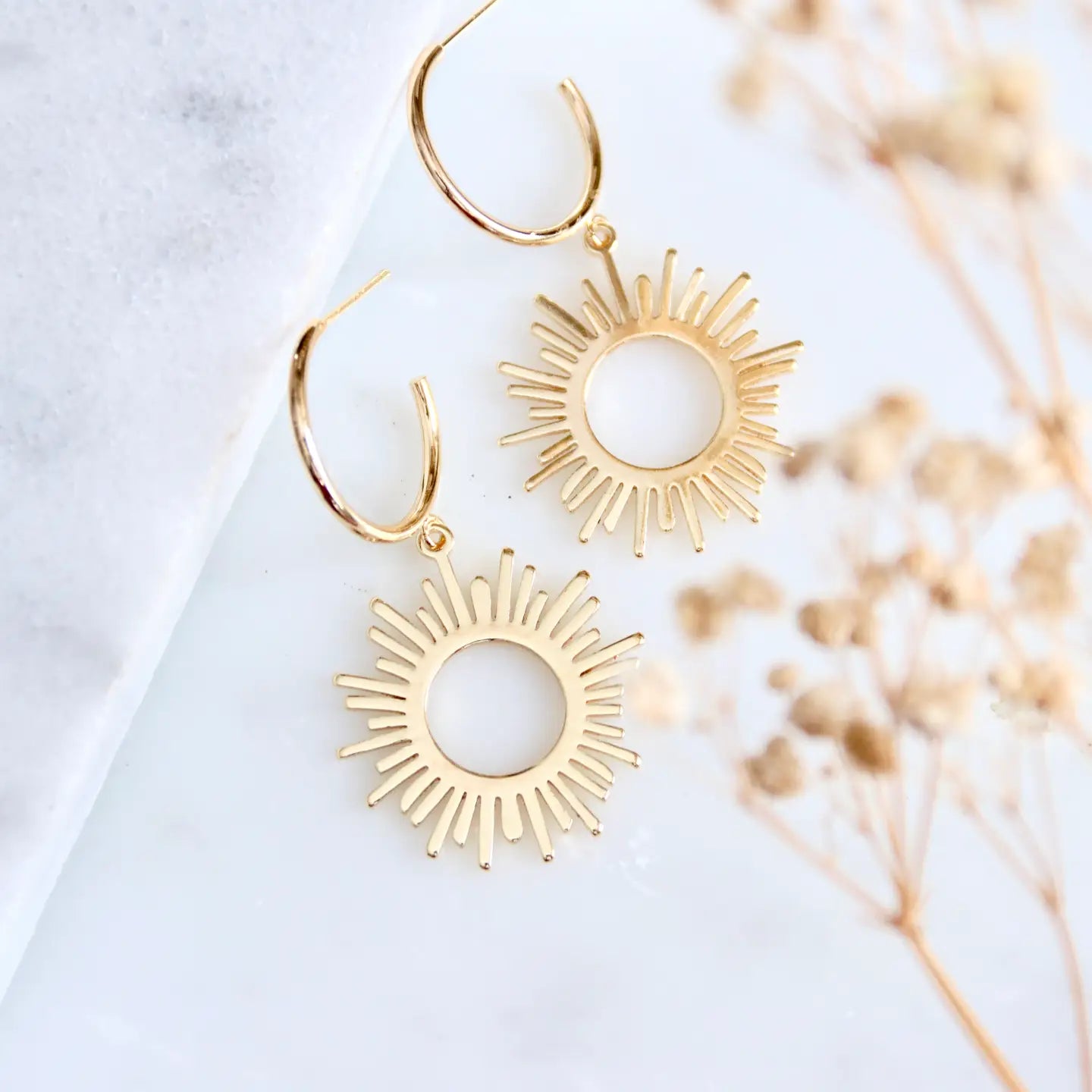Sun Hoop Dangles