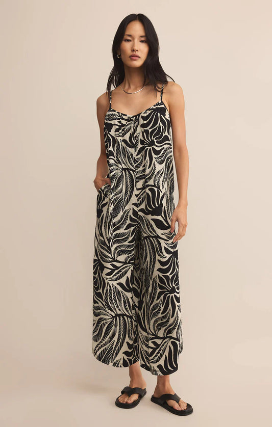 Flared Palm Jumpsuit