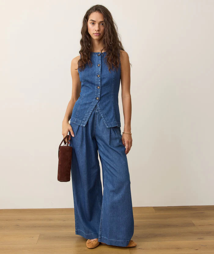 Charlie Longline Denim Vest
