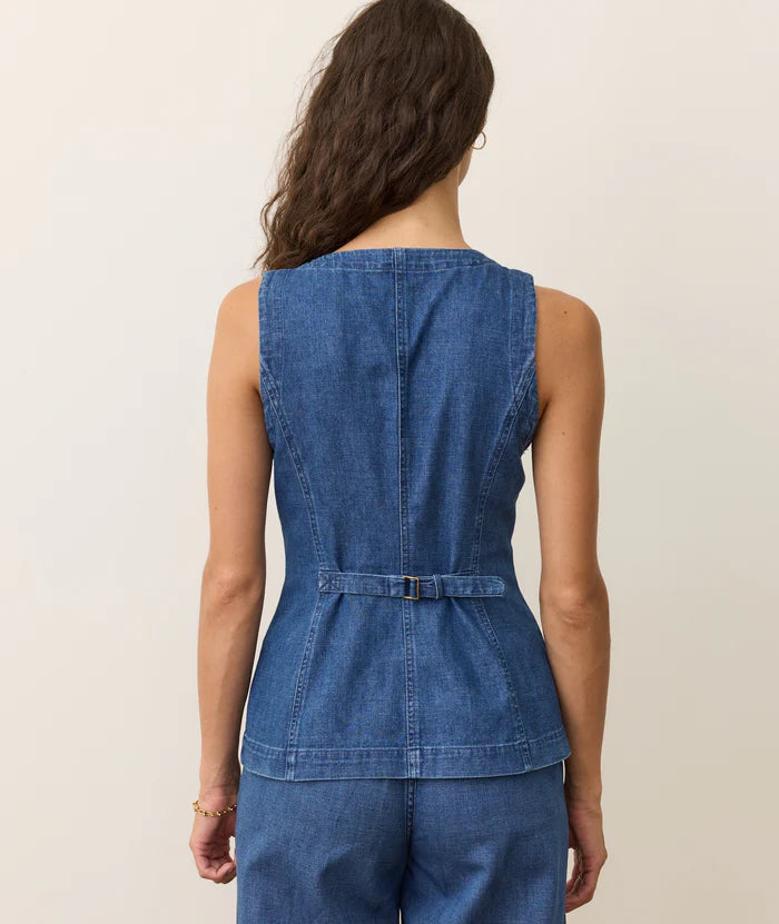 Charlie Longline Denim Vest