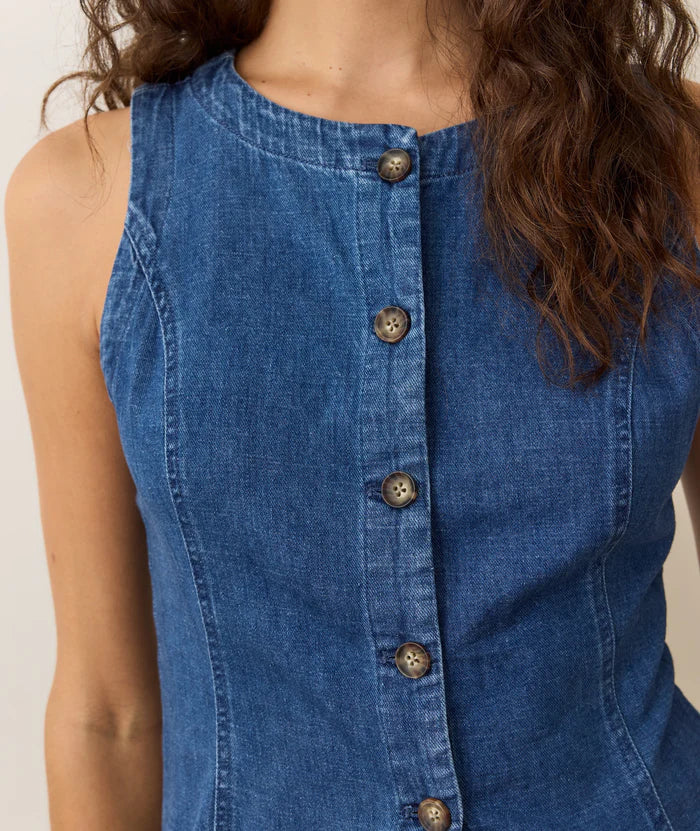 Charlie Longline Denim Vest