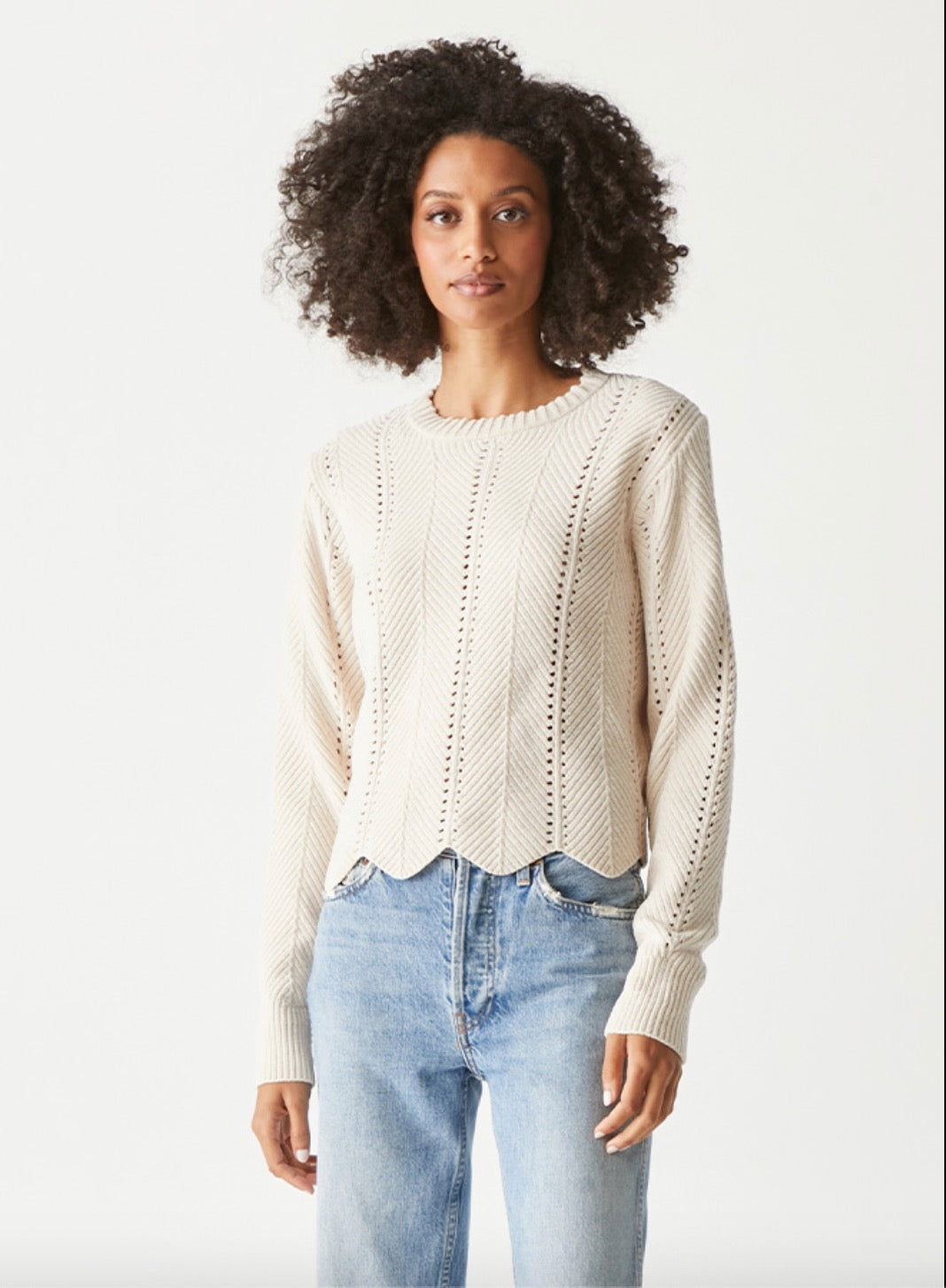 Lankin Cropped Crew Neck Pullover
