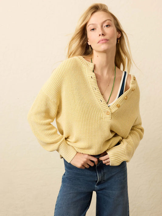 Sunwashed Cotton Fisherman Henley