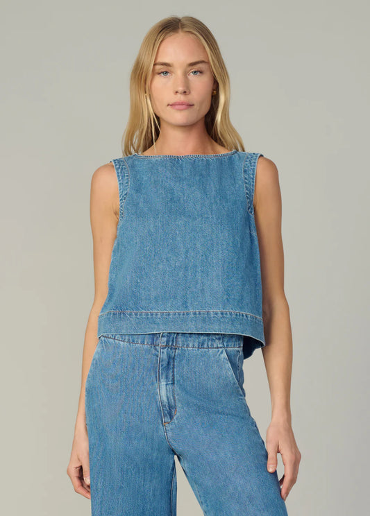 Revelation Boat Neck Denim Shell Top