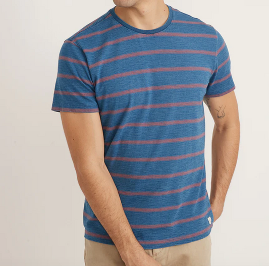 Indigo Stripe Crew Tee