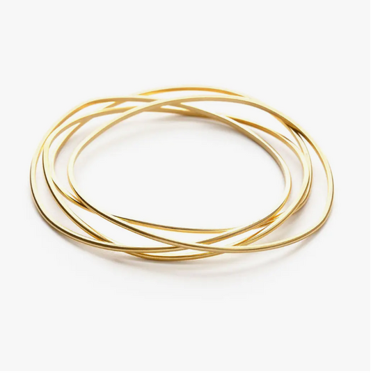 Gold Wave Bangle Set