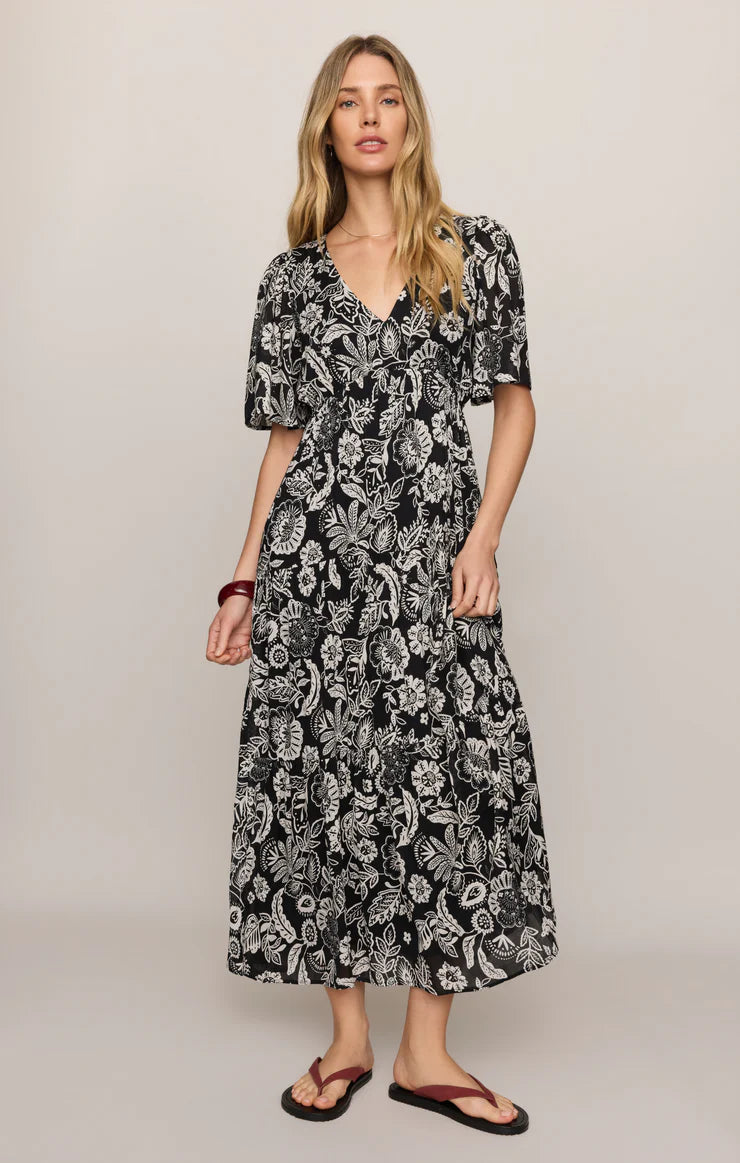 Lacey Floral Midi Dress